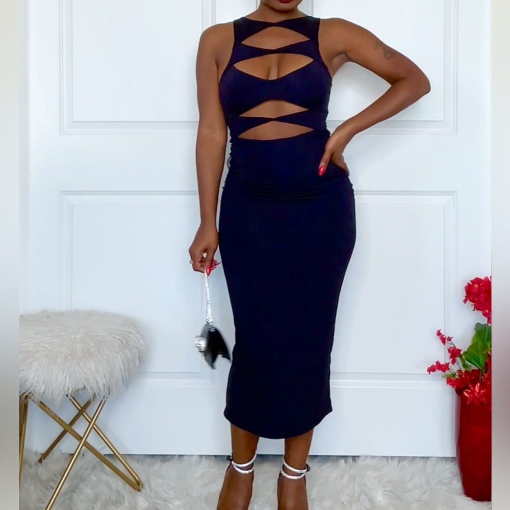 Bodycon Cutout Midi Dress